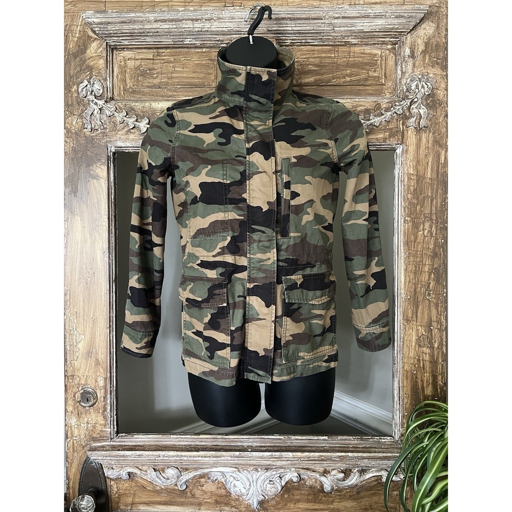 Madewell Dispatch Camo Jacket In Camouflage Faded Birch Zip Front Size SMALL EUC